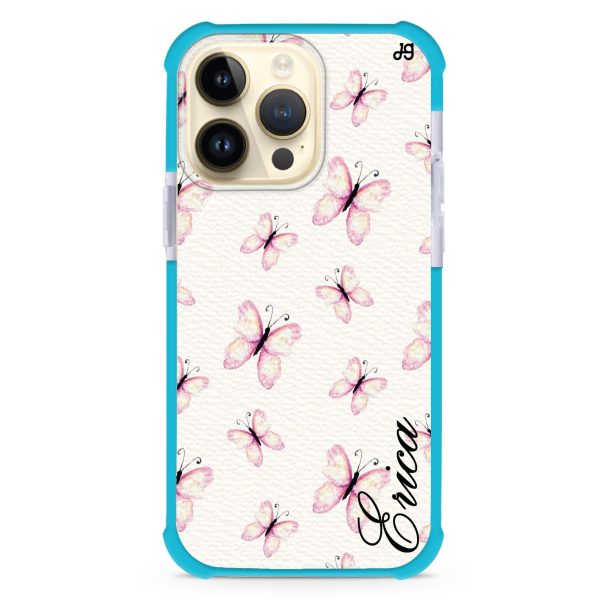 Vintage Butterfly iPhone 15 Pro Max MagSafe Compatible Ultra Shockproof Case For Sale