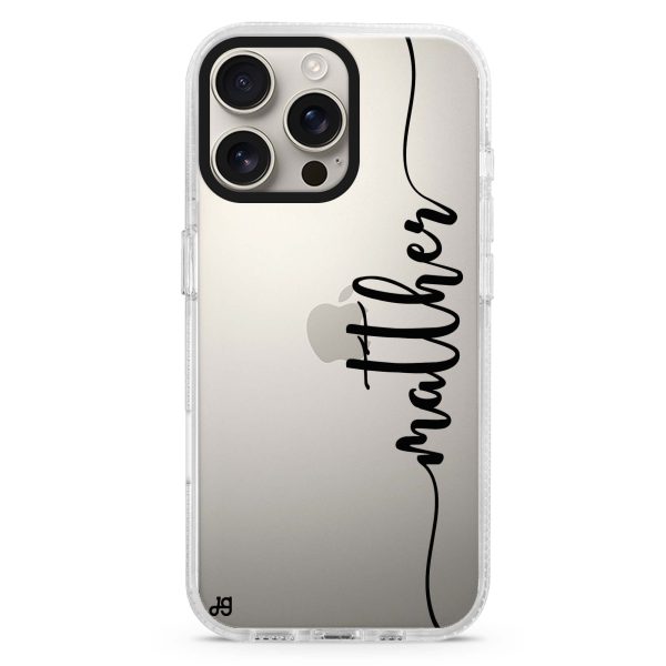 Vertical Script Handwritten Custom iPhone 15 Pro Ultra Clear Case Hot on Sale