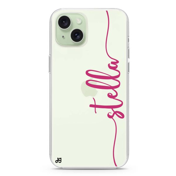 Vertical Script Handwritten Custom iPhone 15 Ultra Clear Case Sale