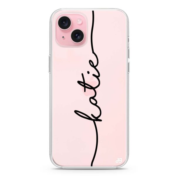 Vertical Handwritten iPhone 15 Ultra Clear Case For Cheap