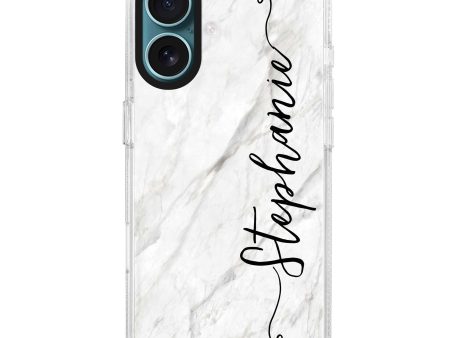 Vertical Cursive & Marble Sleek iPhone Ultra Clear Case Sale