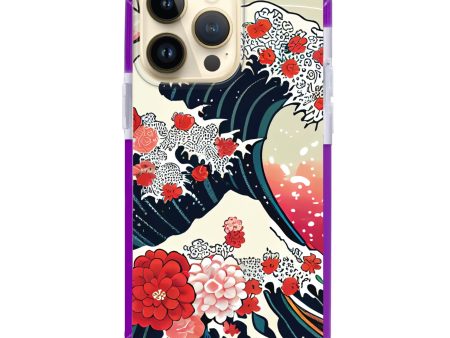 Waves & Flowers iPhone 15 Pro Max MagSafe Compatible Ultra Shockproof Case Hot on Sale