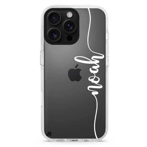 Vertical Script Handwritten Custom iPhone 15 Pro Ultra Clear Case Hot on Sale