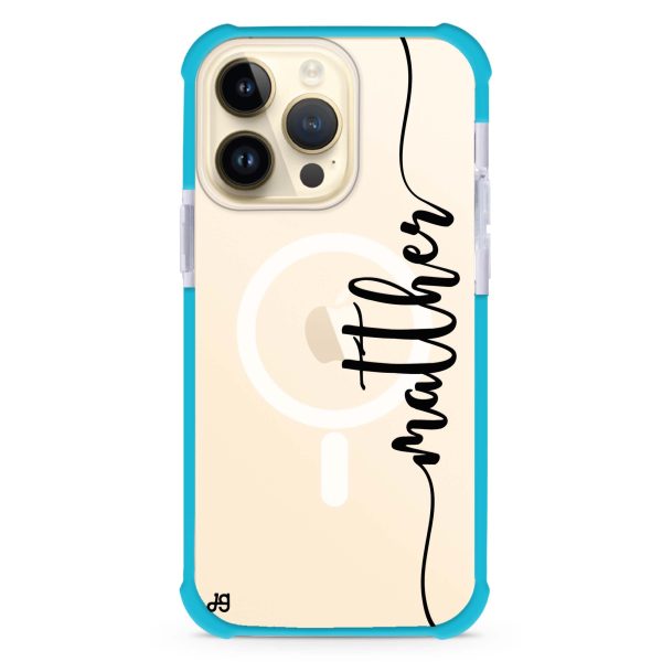 Vertical Script Handwritten Custom iPhone 15 Pro Max MagSafe Compatible Ultra Shockproof Case For Discount