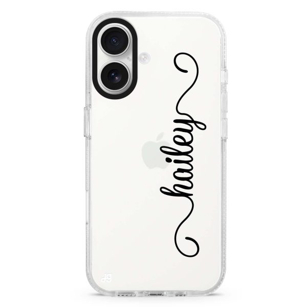 Vertical Cursive Handwritten iPhone Ultra Clear Case For Cheap