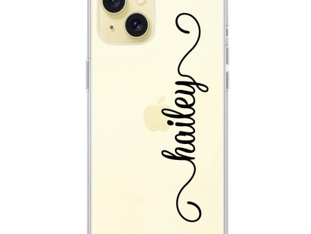 Vertical Cursive Handwritten iPhone 15 Plus Ultra Clear Case Supply