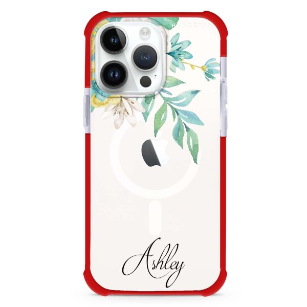 Watercolor Flowers iPhone 15 Pro Max MagSafe Compatible Ultra Shockproof Case Fashion