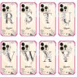 Vintage Floral Monogram iPhone 15 Pro Max MagSafe Compatible Ultra Shockproof Case For Sale