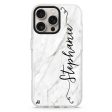 Vertical Cursive & Marble Sleek iPhone 15 Pro Ultra Clear Case Online now