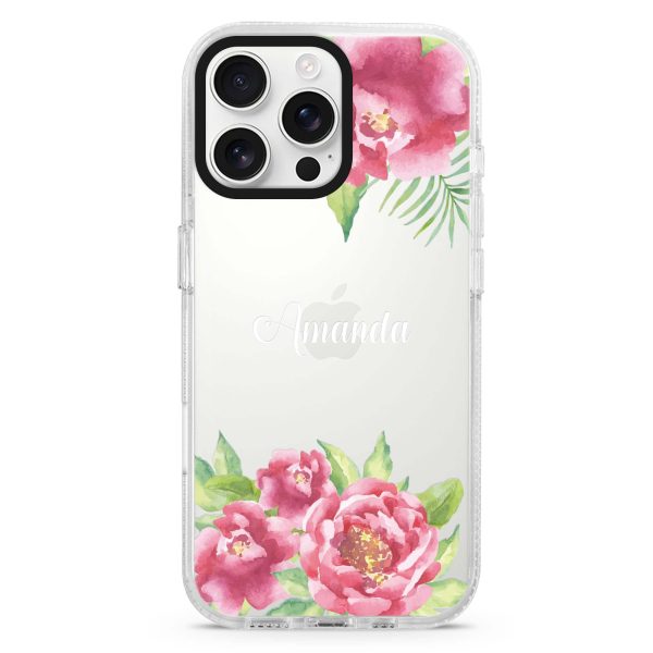 Watercolor Paeonia iPhone 15 Pro Ultra Clear Case Hot on Sale