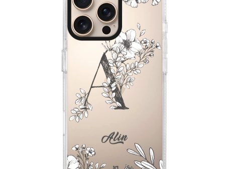 Vintage Floral Monogram iPhone 15 Pro Ultra Clear Case Sale