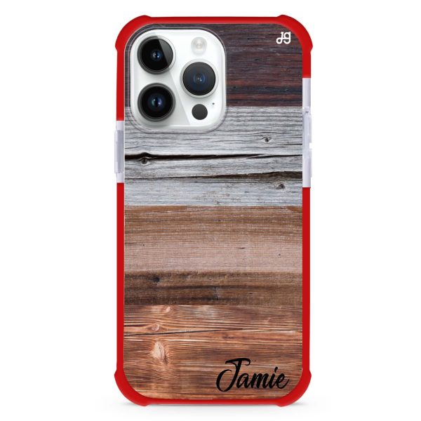 Wood Grain Varigegated iPhone 15 Pro Max MagSafe Compatible Ultra Shockproof Case For Sale