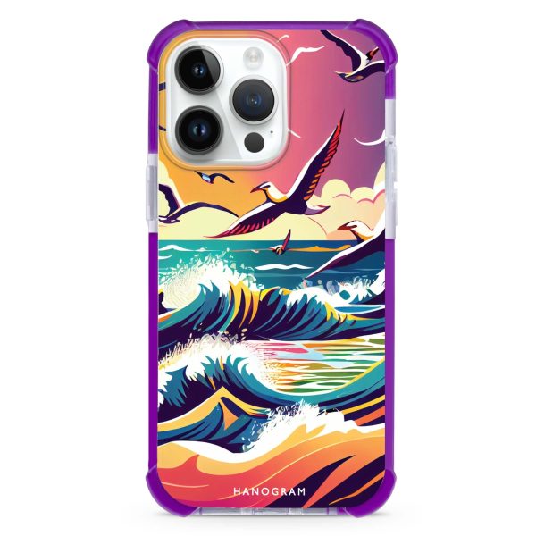 Waves & seagulls iPhone 15 Pro Max MagSafe Compatible Ultra Shockproof Case Fashion