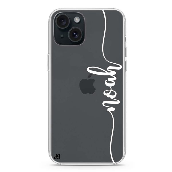 Vertical Script Handwritten Custom iPhone 15 Ultra Clear Case Sale