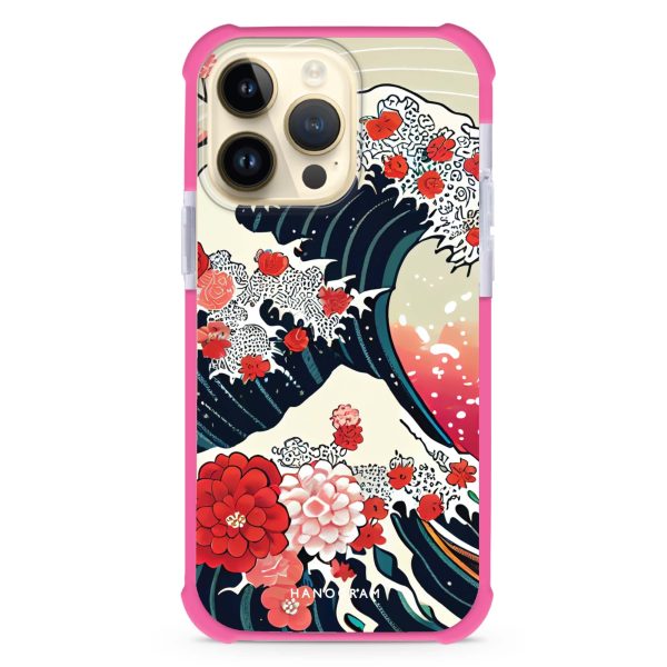 Waves & Flowers iPhone 15 Pro Max MagSafe Compatible Ultra Shockproof Case Hot on Sale