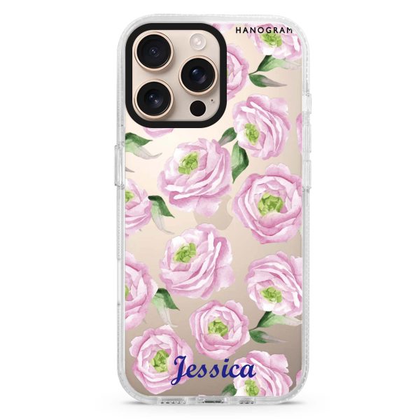 Watercolor pink floral iPhone 15 Pro Ultra Clear Case on Sale