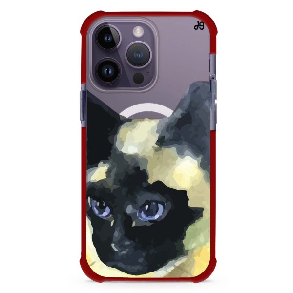 Watercolour Cat iPhone 15 Pro Max MagSafe Compatible Ultra Shockproof Case Sale