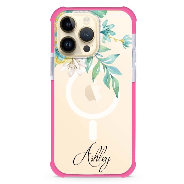 Watercolor Flowers iPhone 15 Pro Max MagSafe Compatible Ultra Shockproof Case Fashion