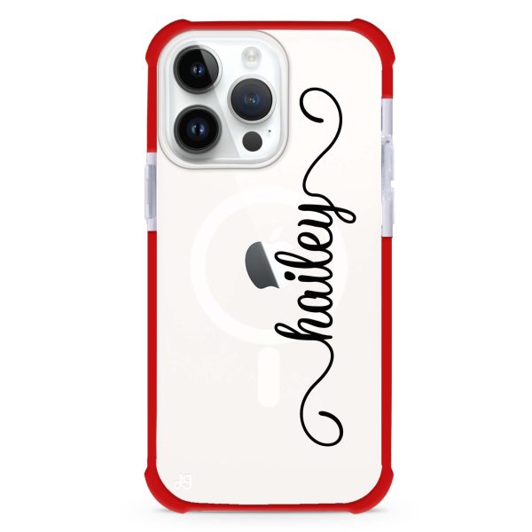 Vertical Cursive & Marble Sleek iPhone 15 Pro Max MagSafe Compatible Ultra Shockproof Case Online Sale