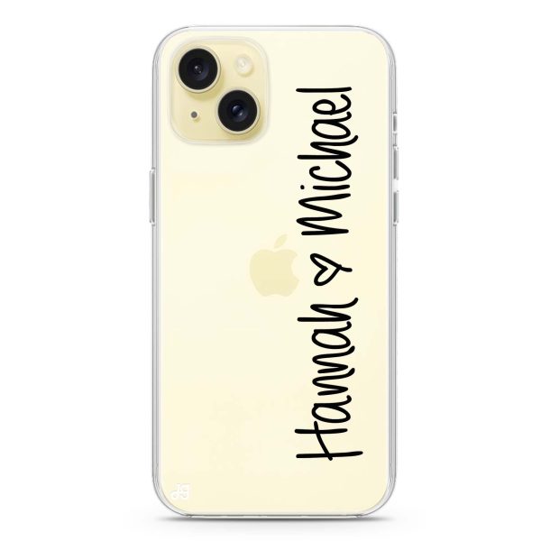 Vertical Names iPhone 15 Ultra Clear Case Supply